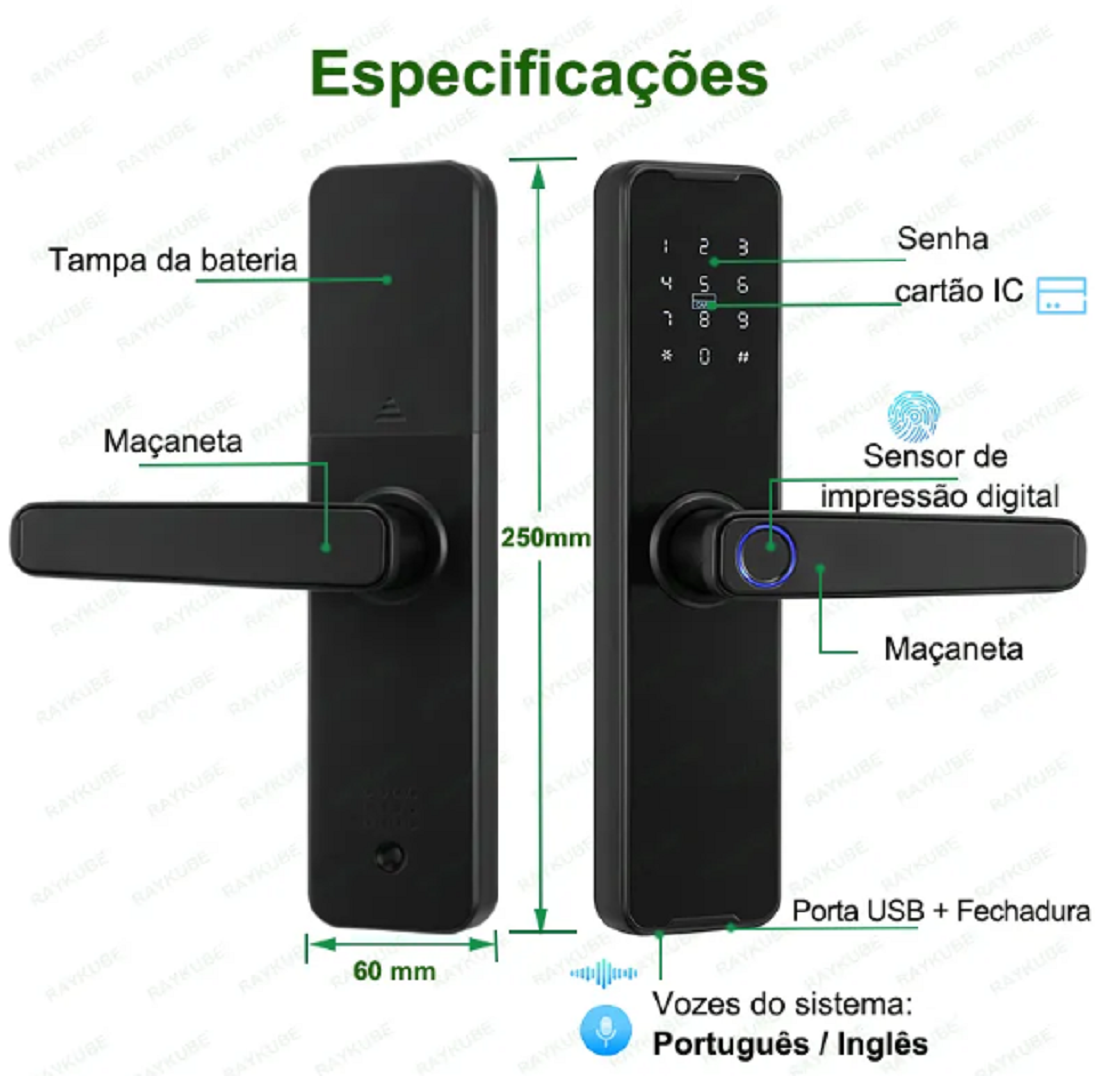 Fechadura Biométrica c/ APP Celular